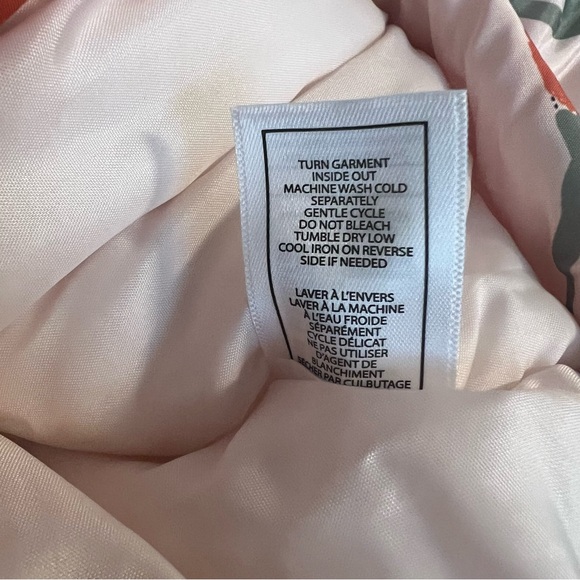 7 For All Mankind Floral Pink Puffer Jacket with Fur Trim - Picture 7 of 11